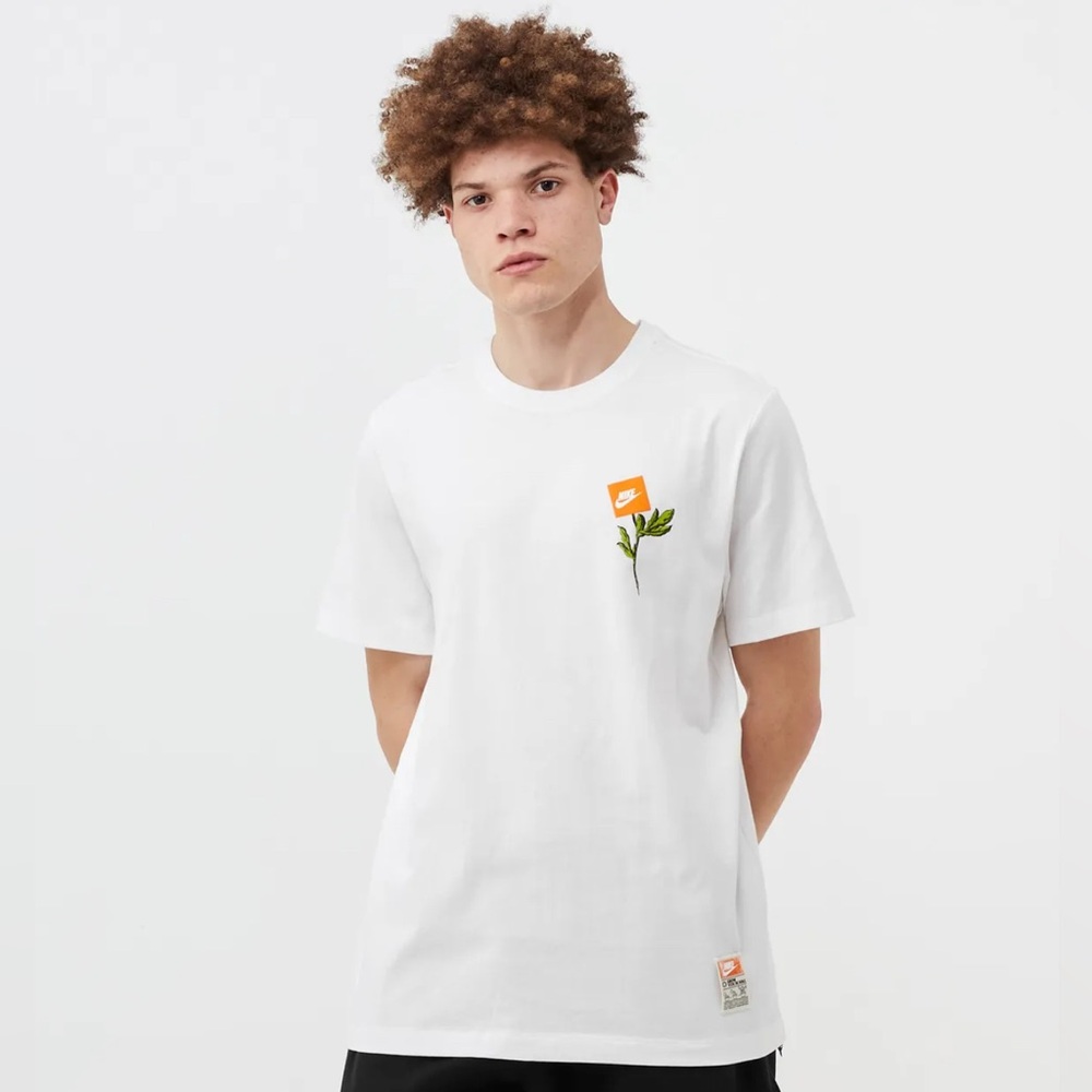 Men’s Nike “Grow Your Sole” White Short Sleeve Tee with Floral Swoosh Size XL